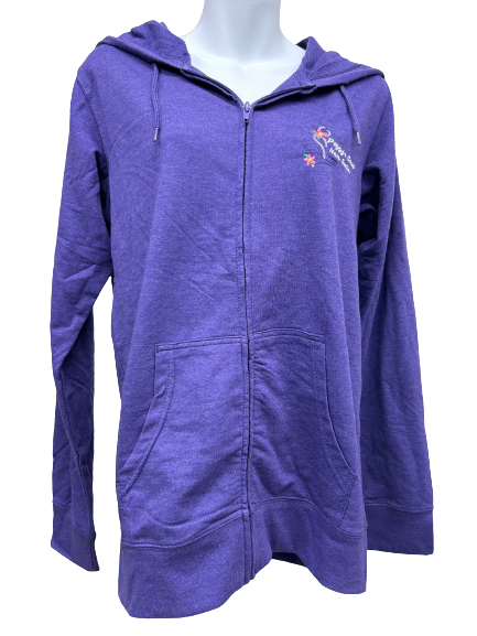 Purple Ladies Full Zip Hooded Sweatshirt