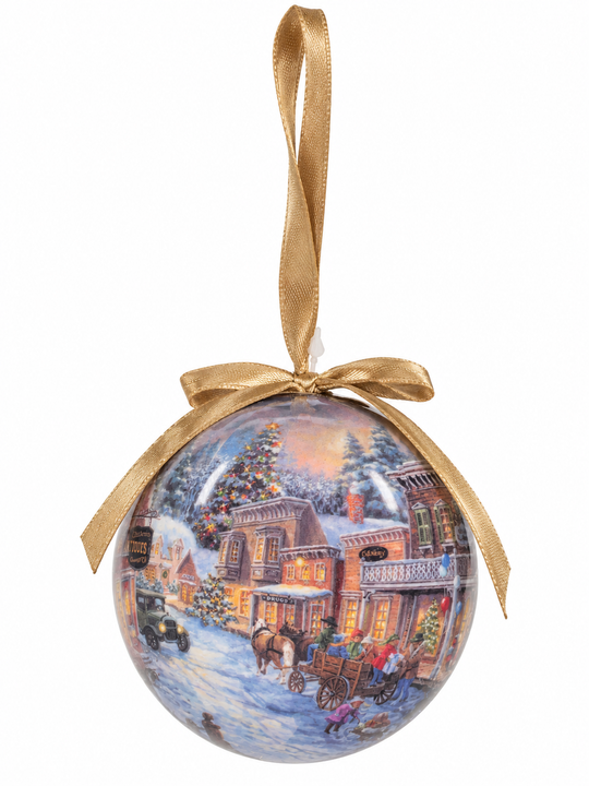 Christmas Village Ribbon Ornament
