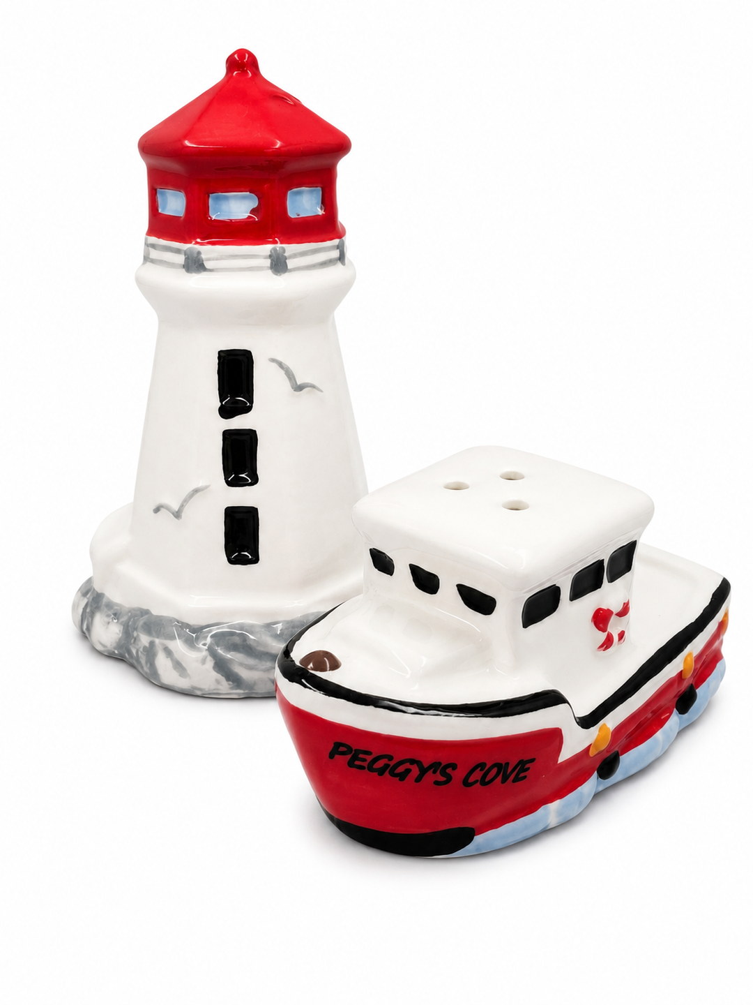 Lighthouse / Boat; Salt & Pepper Set