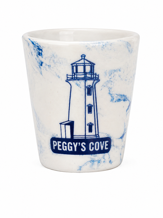 Peggy's Cove Marble Shot Glass w. Legend