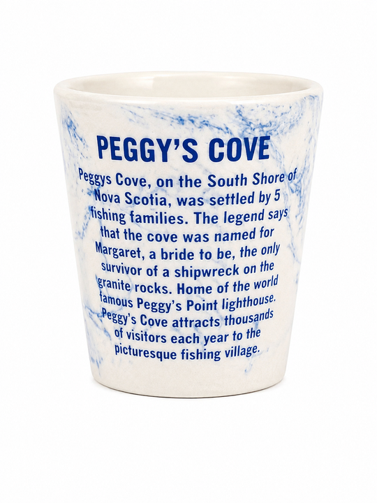 Peggy's Cove Marble Shot Glass w. Legend