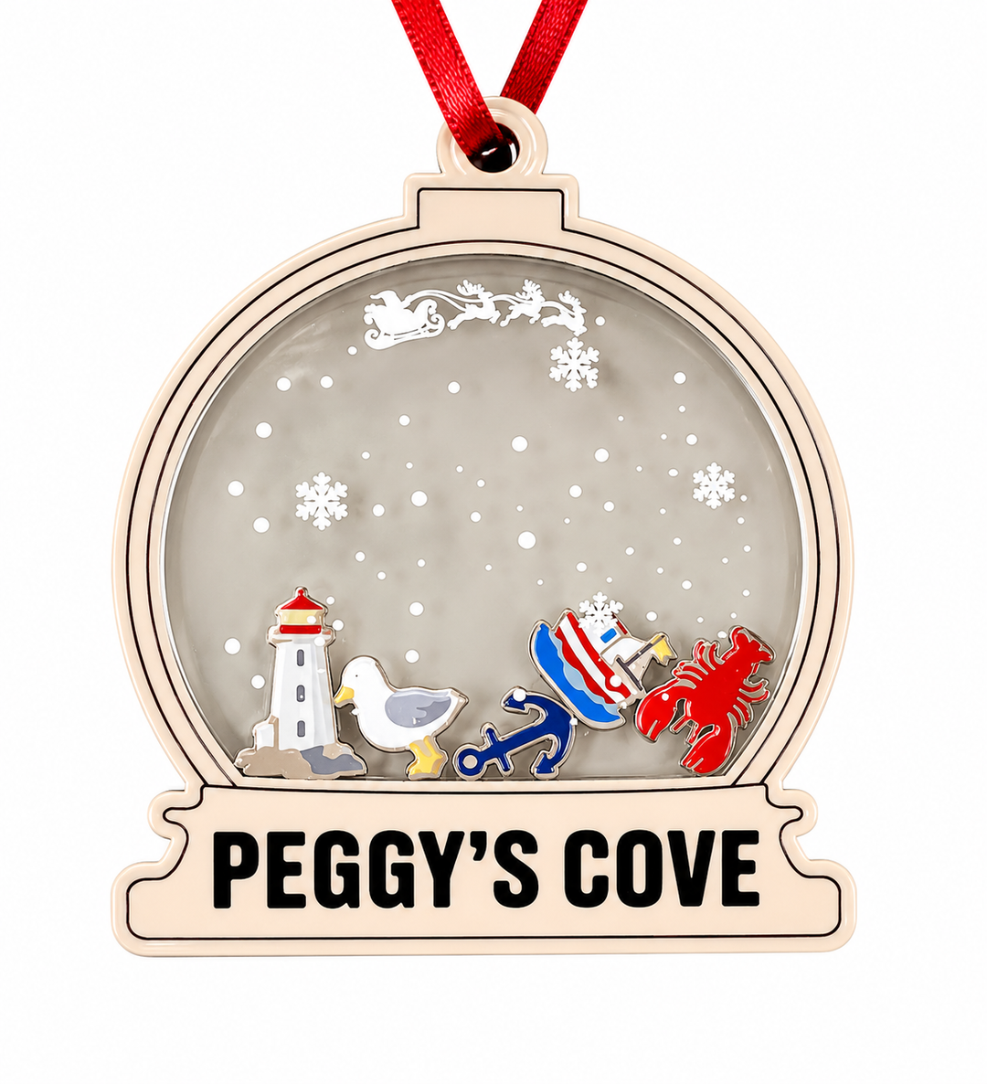 Peggy's Cove Snow Globe Hanging Ornament
