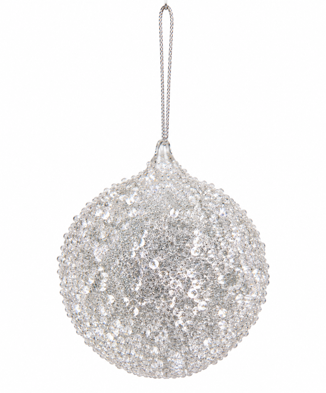 White Glass Snowball Ornament