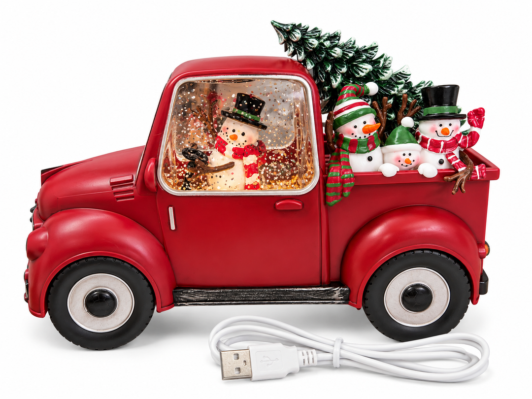 Musical Snowmen in Pickup - LED Globe
