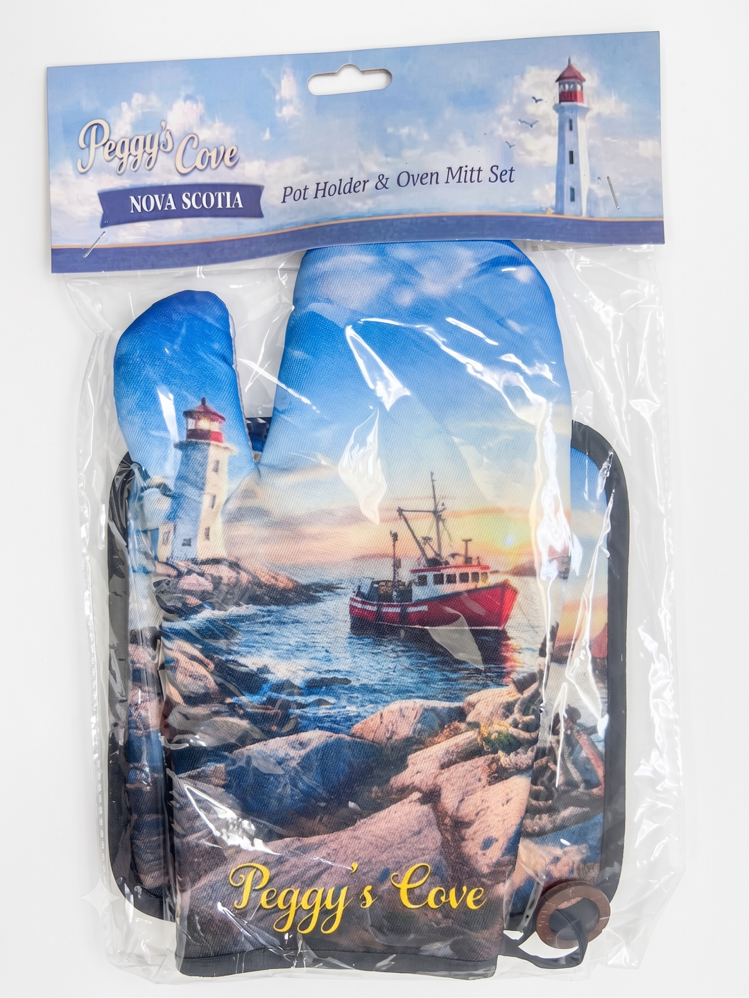 Peggy's Cove Pot Holder & Oven Mitt Set