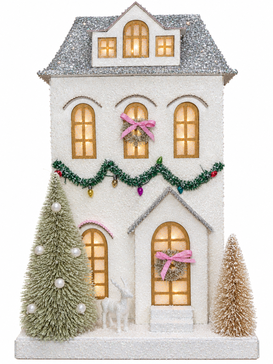 LED Pink &amp; White Glitter House