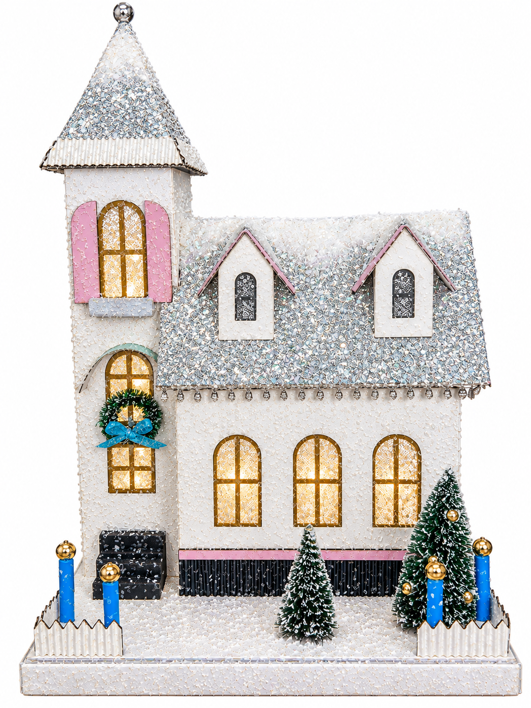 LED Pink &amp; White Glitter Church