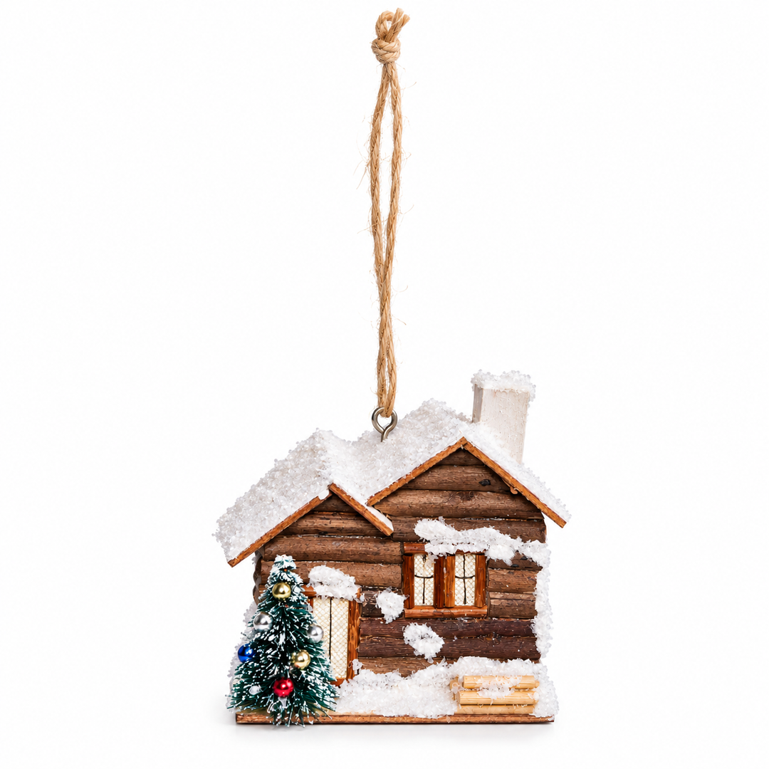 Mini LED Hanging Log Cabin