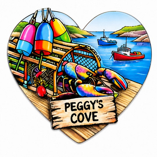 Wooden Heart Magnets - Peggy's Cove