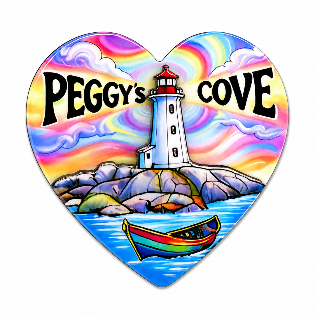 Wooden Heart Magnets - Peggy's Cove