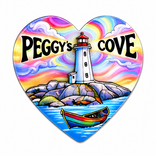 Wooden Heart Magnets - Peggy's Cove