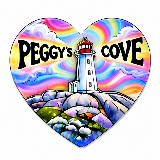 Wooden Heart Magnets - Peggy's Cove