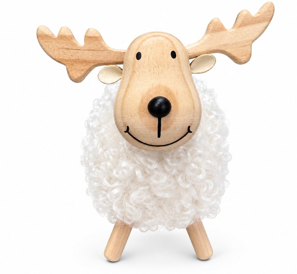 Fluffy Wood Reindeer