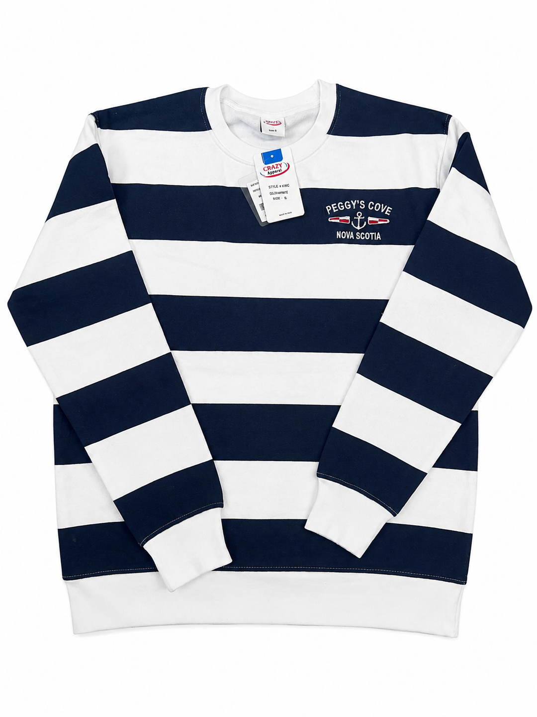 Adult Crewneck - Navy with Stripes