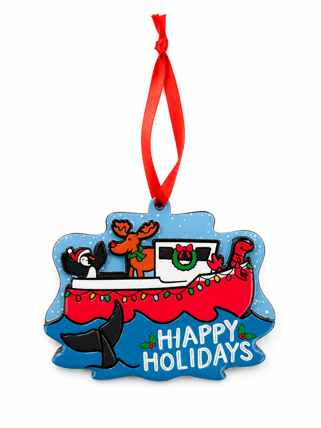 Fishing Boat with Friends - Christmas Ornament