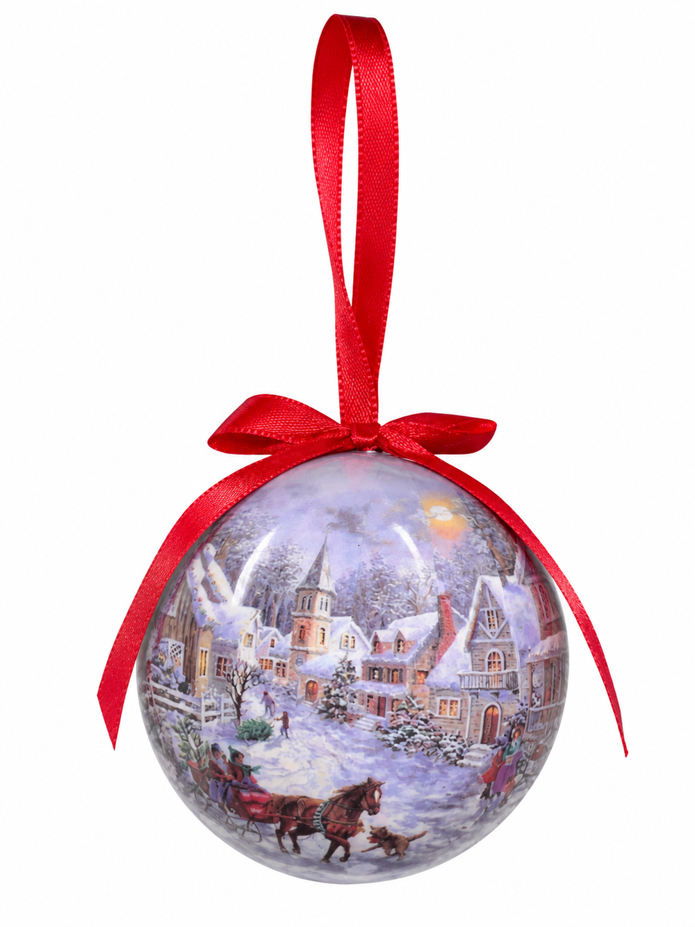 Christmas Village Ribbon Ornament