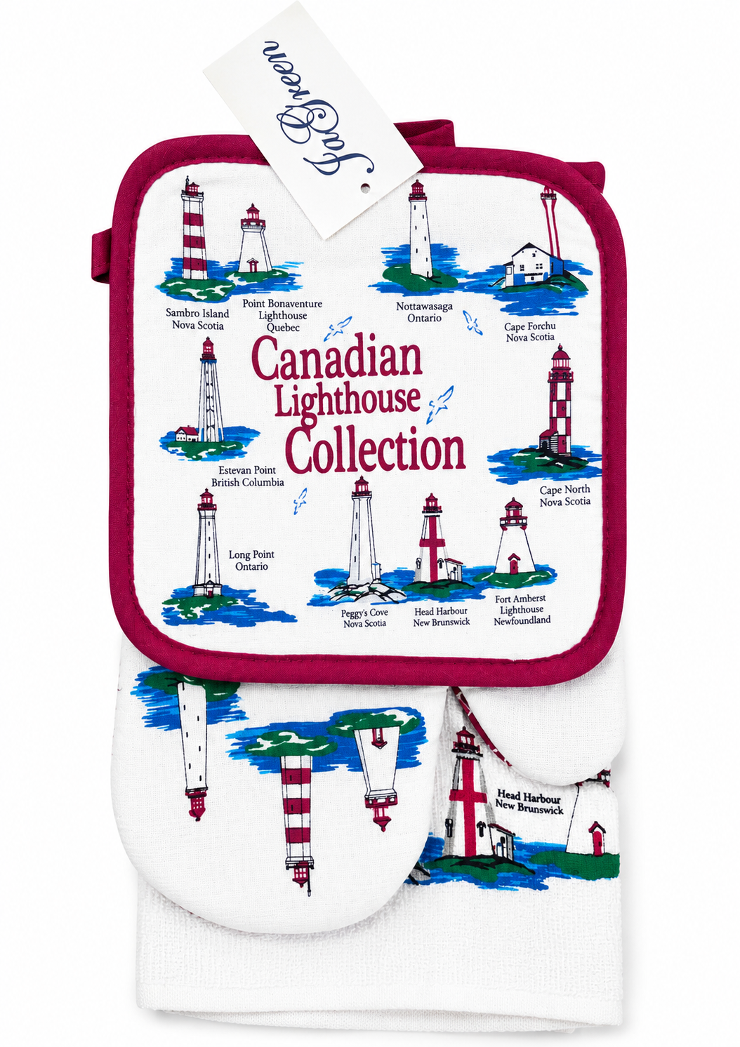 Coordinating Kitchen Gift Set - Canadian Lighthouses