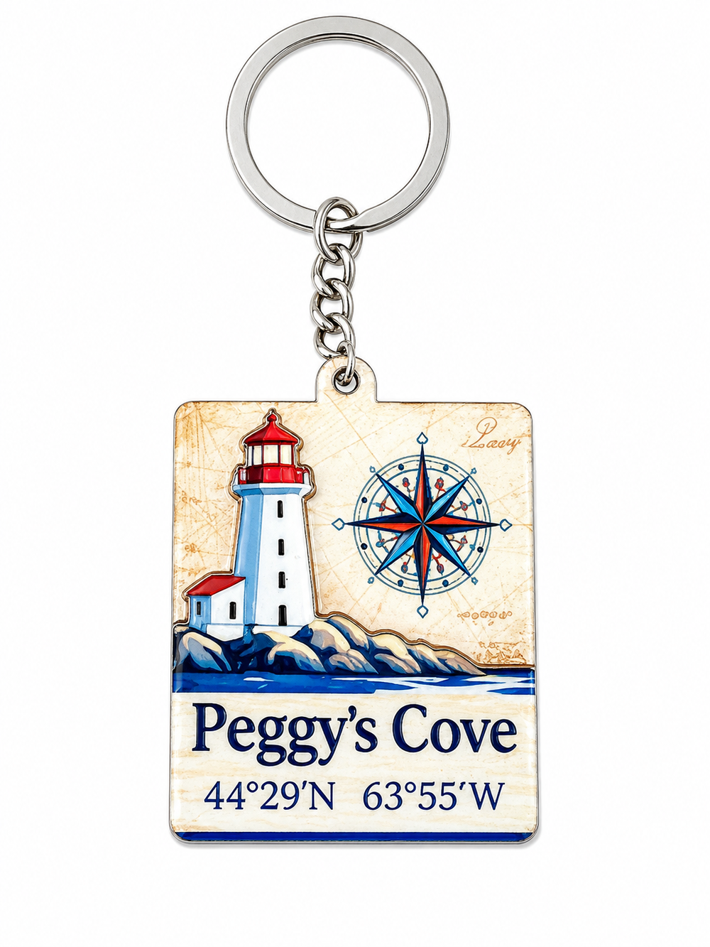 Wooden Peggy's Cove Keychains