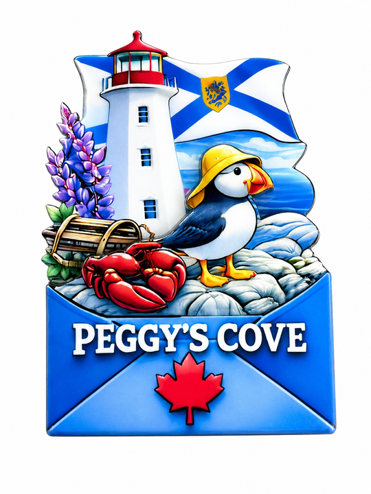 Wooden Magnet - Puffin @ Lighthouse