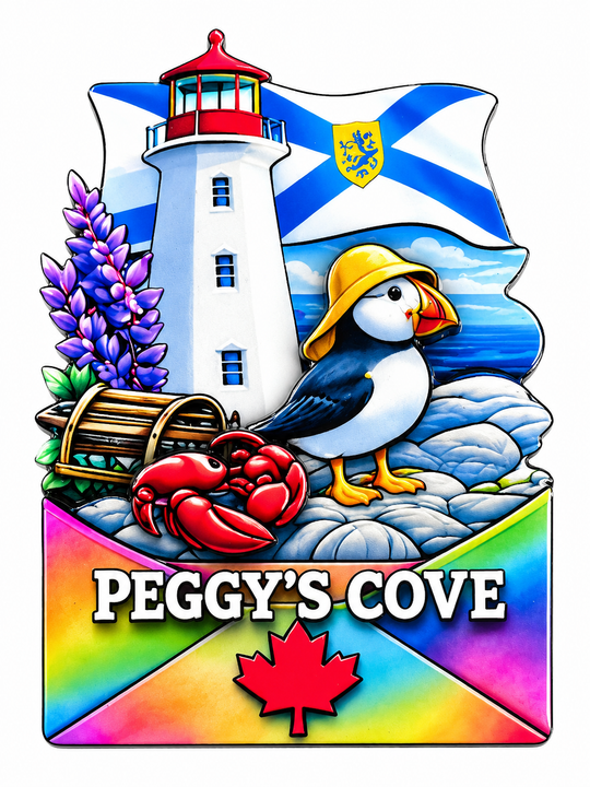 Wooden Magnet - Puffin @ Lighthouse