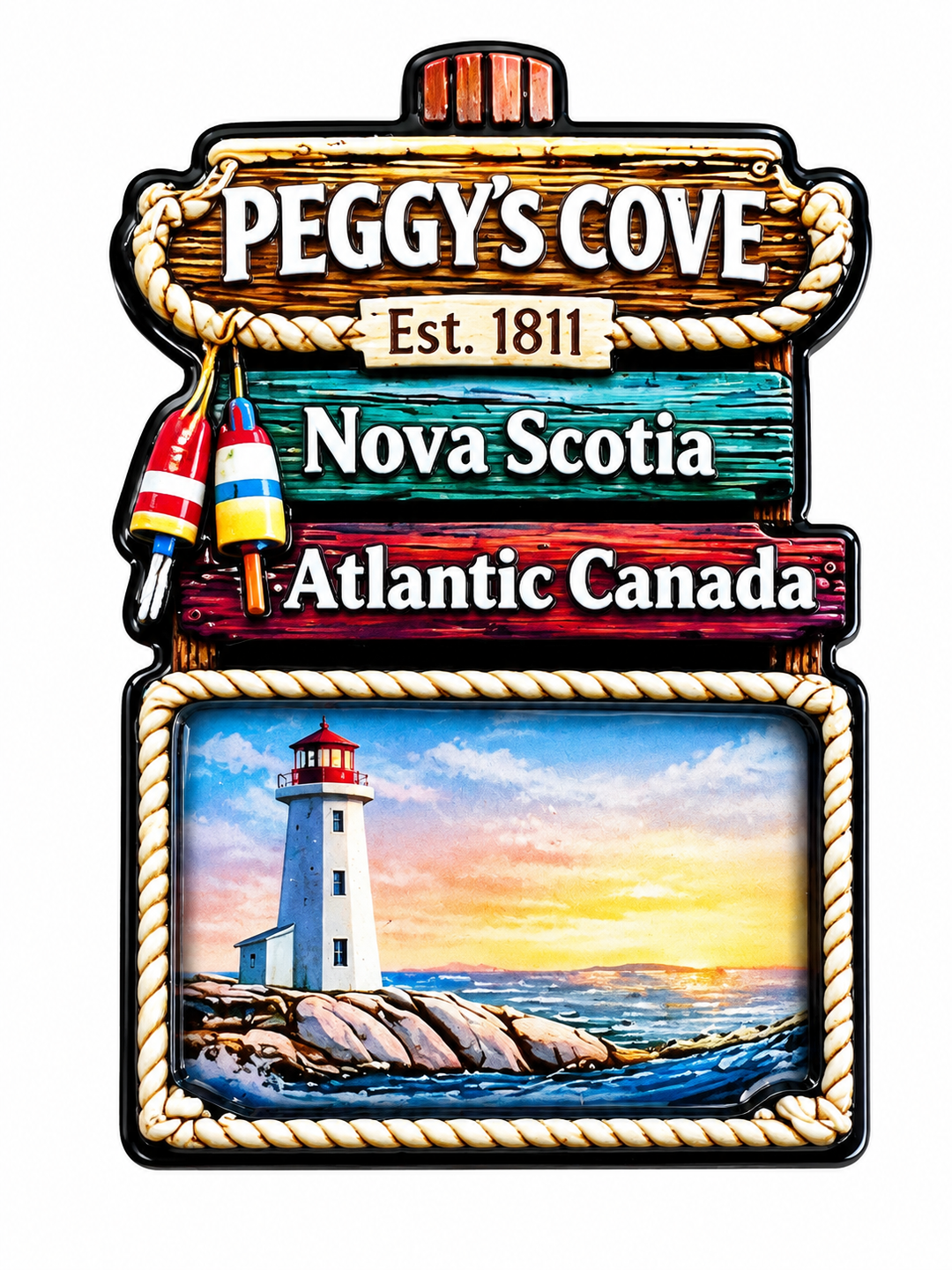 Wooden Magnets - Peggy's Cove Directional Signs