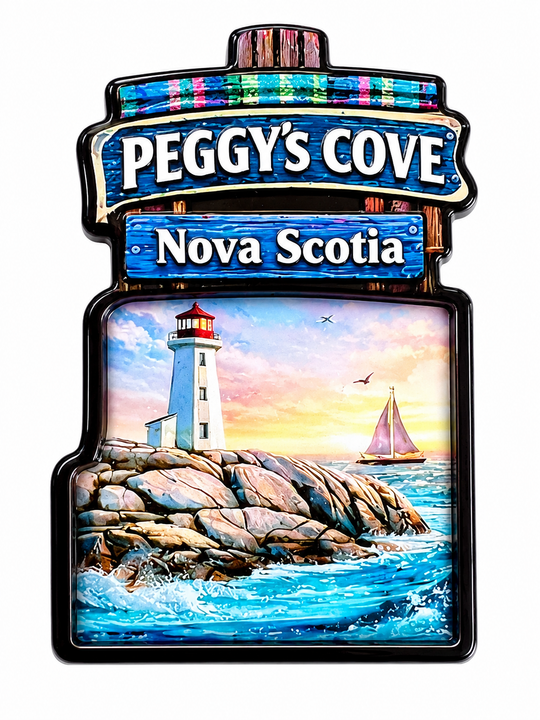 Wooden Magnets - Peggy's Cove Directional Signs