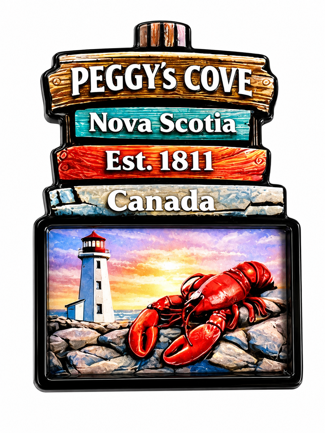 Wooden Magnets - Peggy's Cove Directional Signs