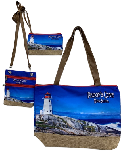 Peggy's Cove Lighthouse Wristlet/Shoulder Bag/Tote Bag Set